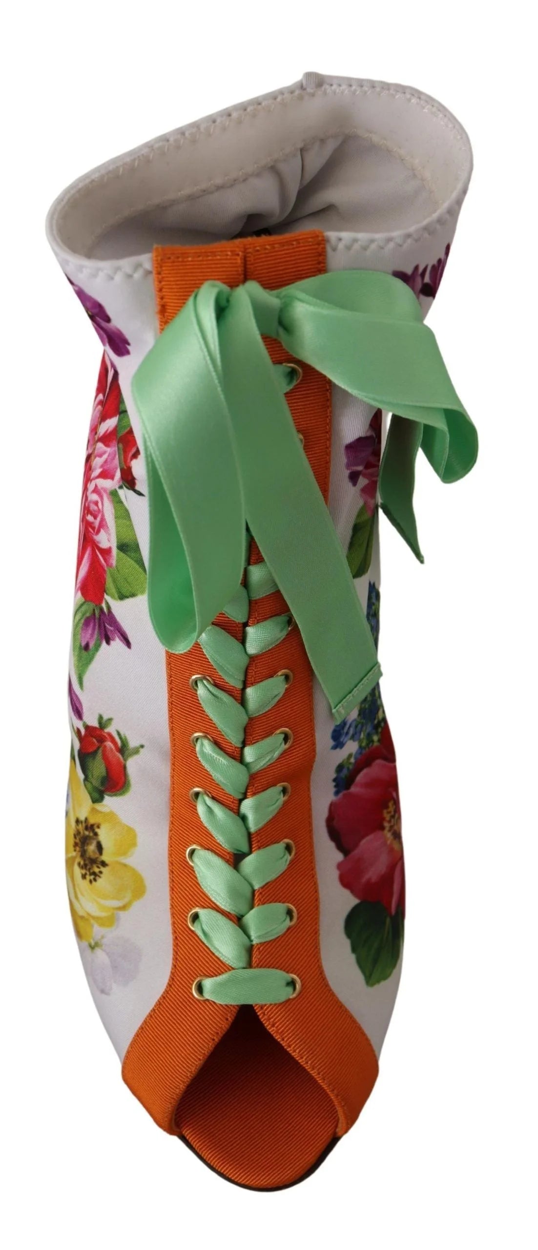 Dolce & Gabbana White Jersey Stretch Boots Open Toes Heels Shoes - Boots