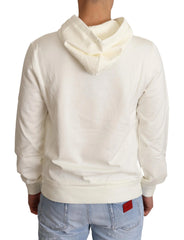 Dolce & Gabbana White King Ceasar Cotton Hooded Sweater - IT50 | L - Hoodies