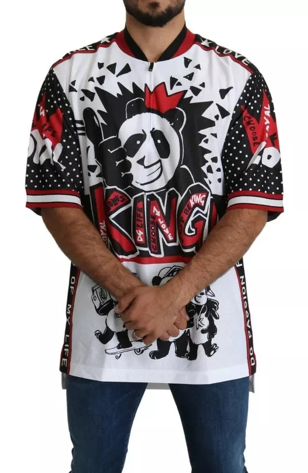 Dolce & Gabbana White King Panda Polyester T-shirt Top - T-Shirts