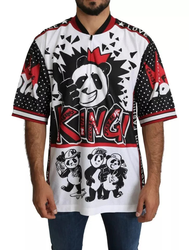 Dolce & Gabbana White King Panda Polyester T-shirt Top - T-Shirts