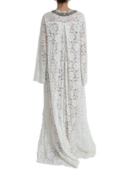 Dolce & Gabbana White Lace Crystal Embellished Shift Dress - IT42|M - Dresses