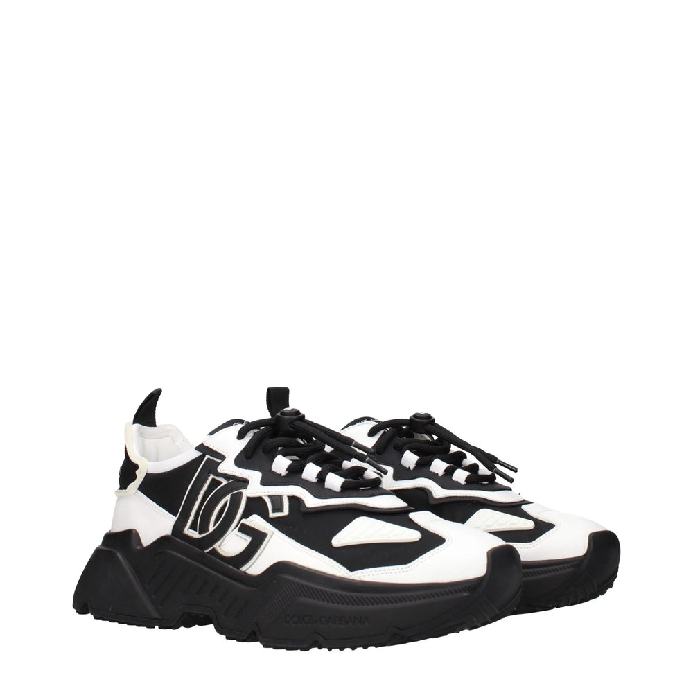 Dolce & Gabbana White Leather Chunky Sneakers - EU44/US11