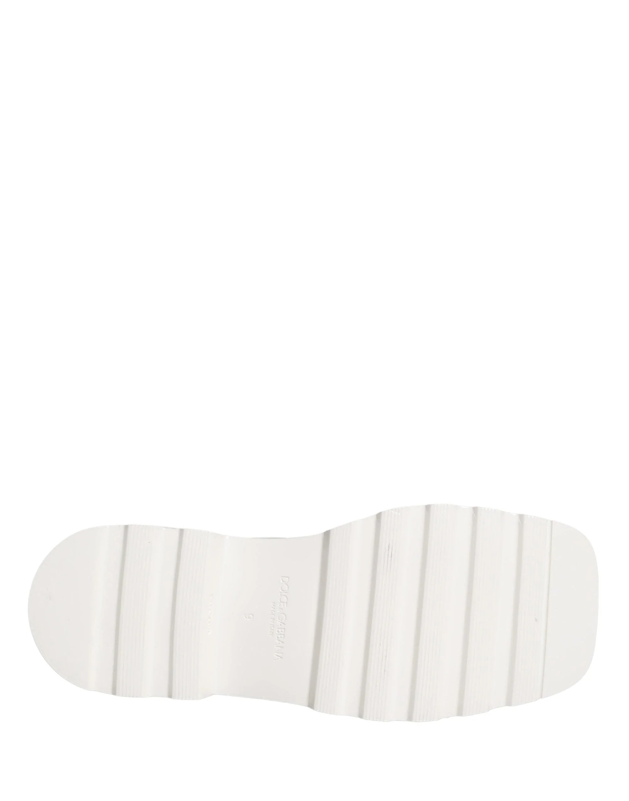 Angled studio shot of the Dolce & Gabbana white leather chunky sole Derby shoes presented by AmeOro.
