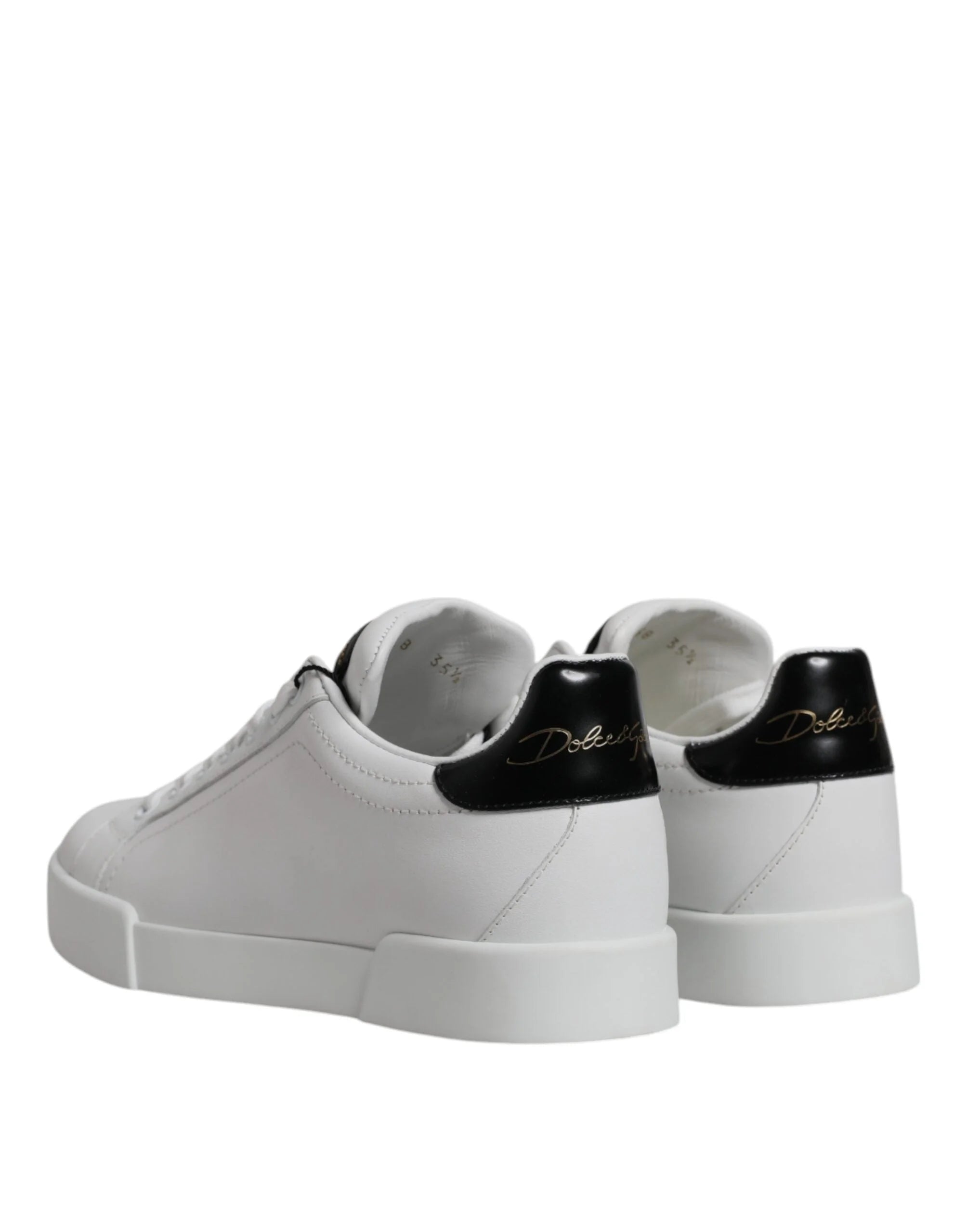 Dolce & Gabbana White Leather Classic Low Top Sneakers Shoes - EU35.5/US5 - Sneakers