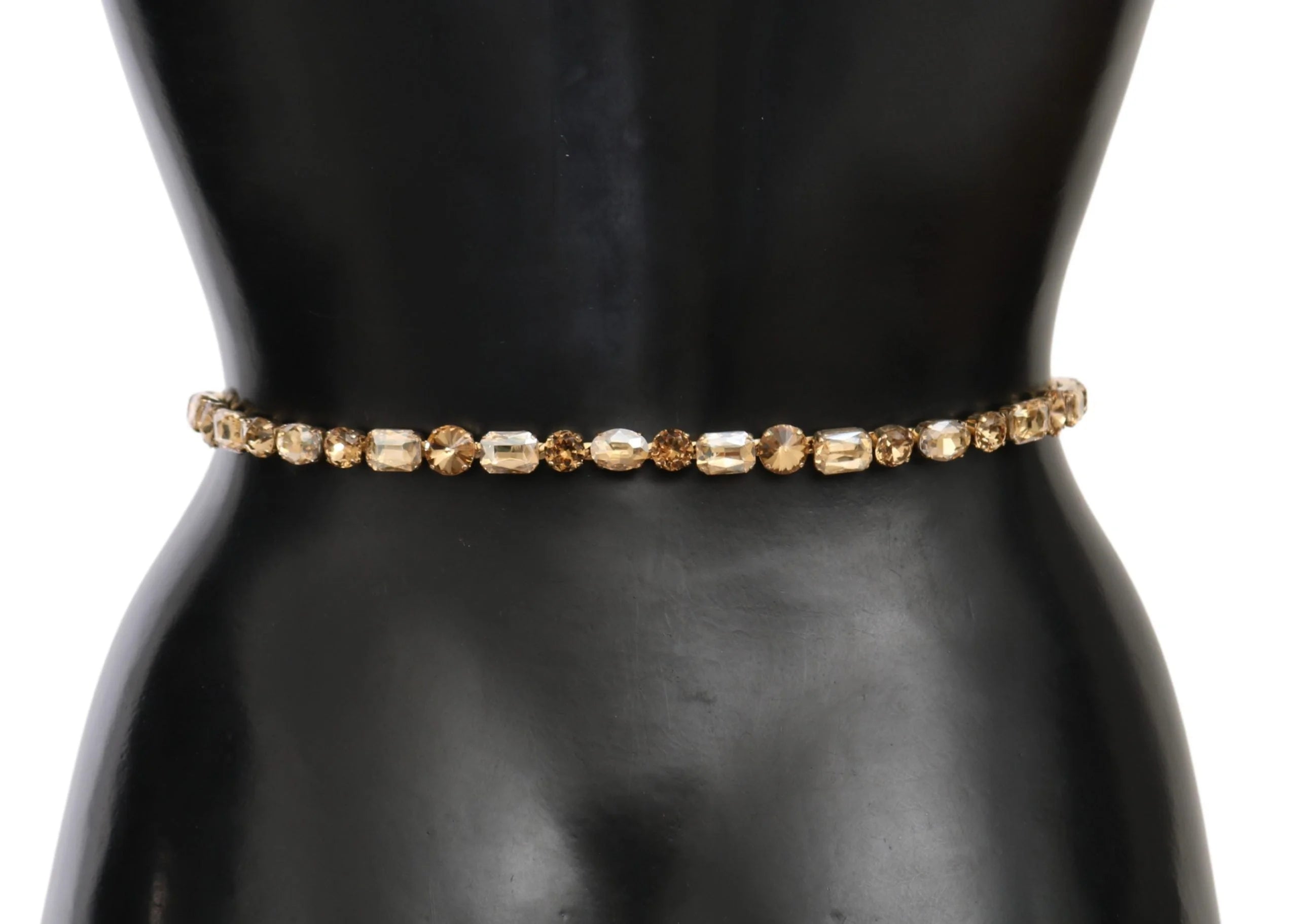 Cintura in pelle bianca con cristalli Dolce & Gabbana - 95 cm / 38 pollici