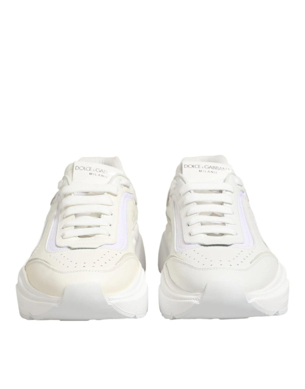 Dolce & Gabbana White Leather Daymaster Low Top Sneakers Shoes - EU40/US9.5