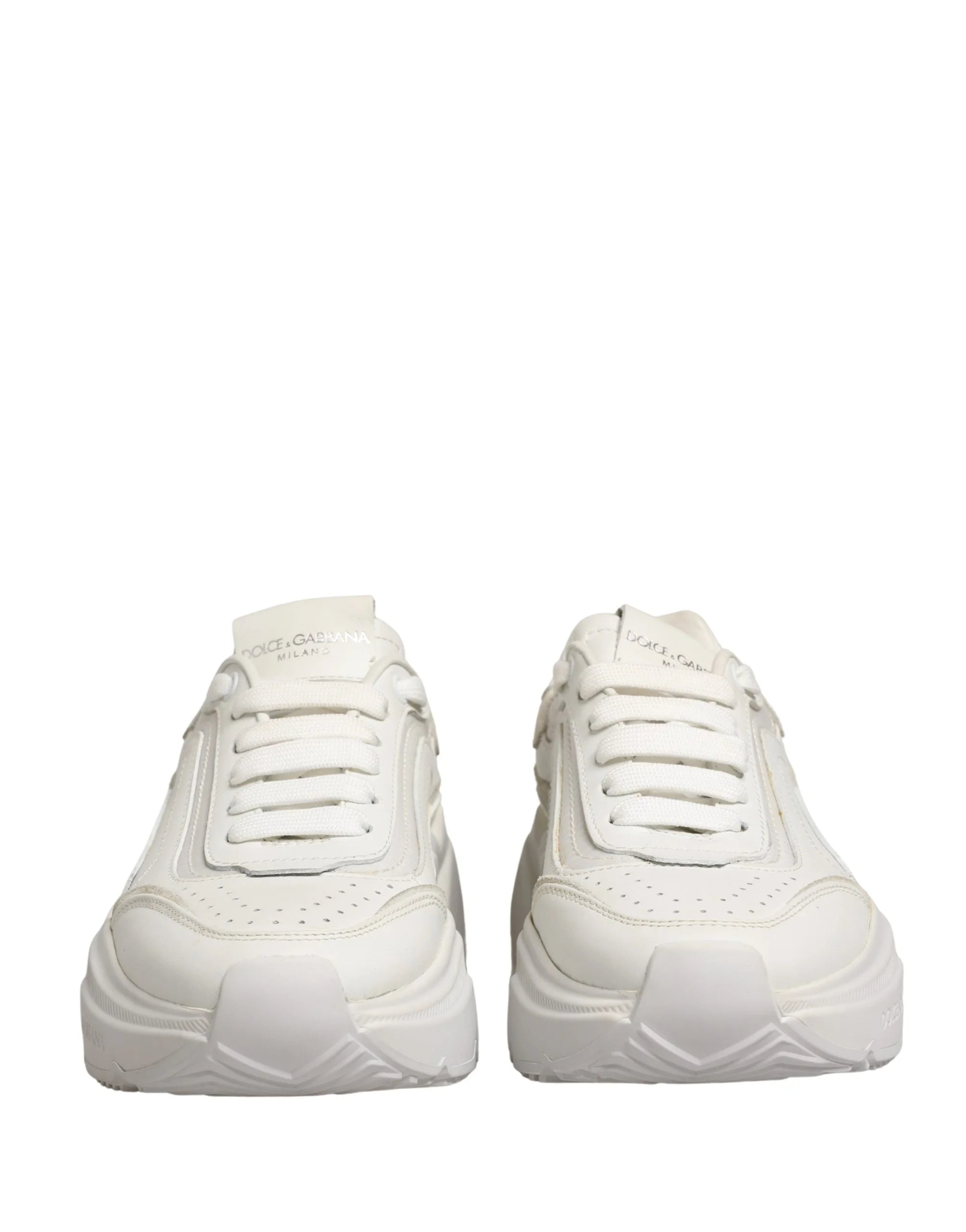 Dolce & Gabbana White Leather Daymaster Low Top Sneakers Shoes - EU35 / US4.5