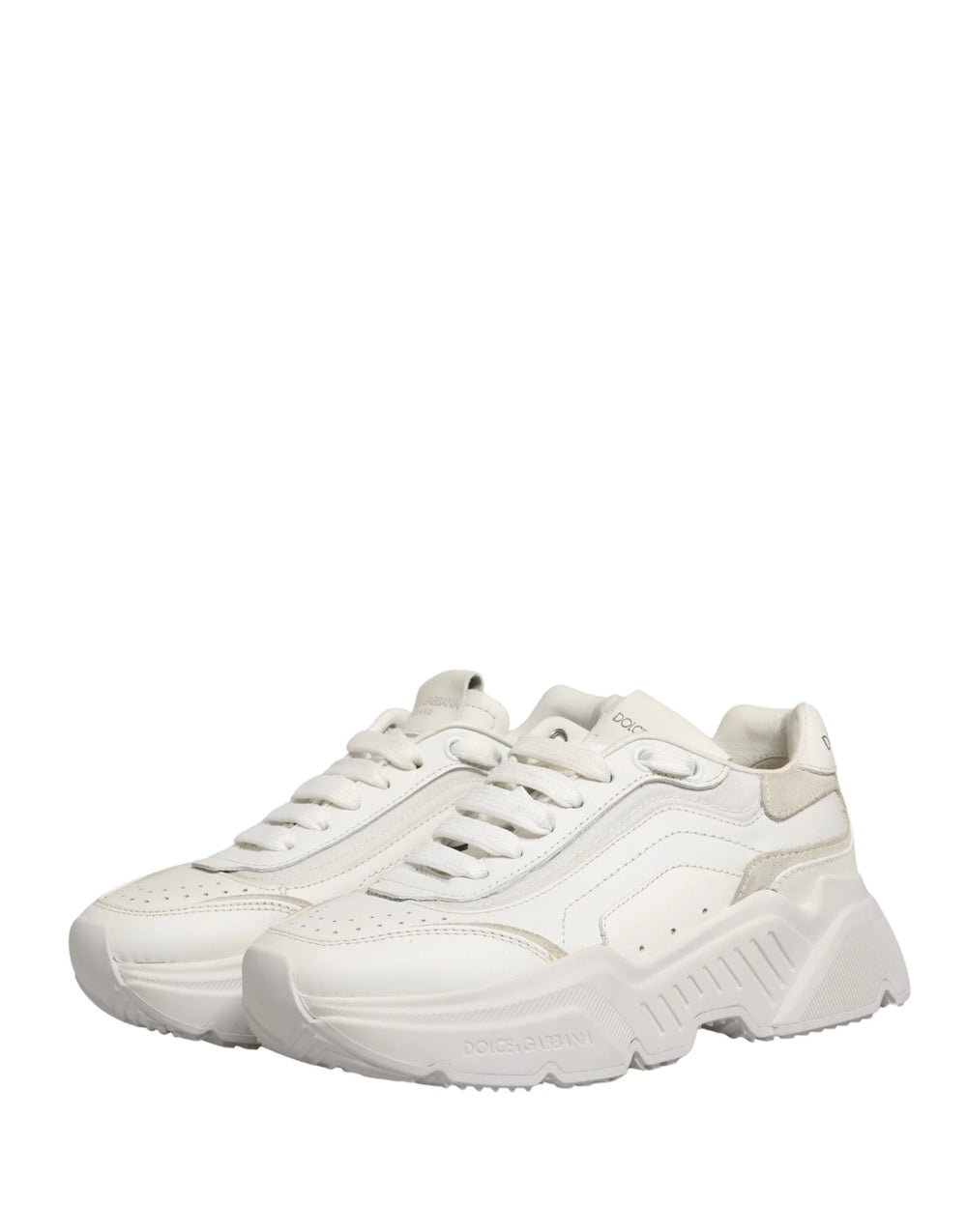 Dolce & Gabbana White Leather Daymaster Low Top Sneakers Shoes - EU35 / US4.5