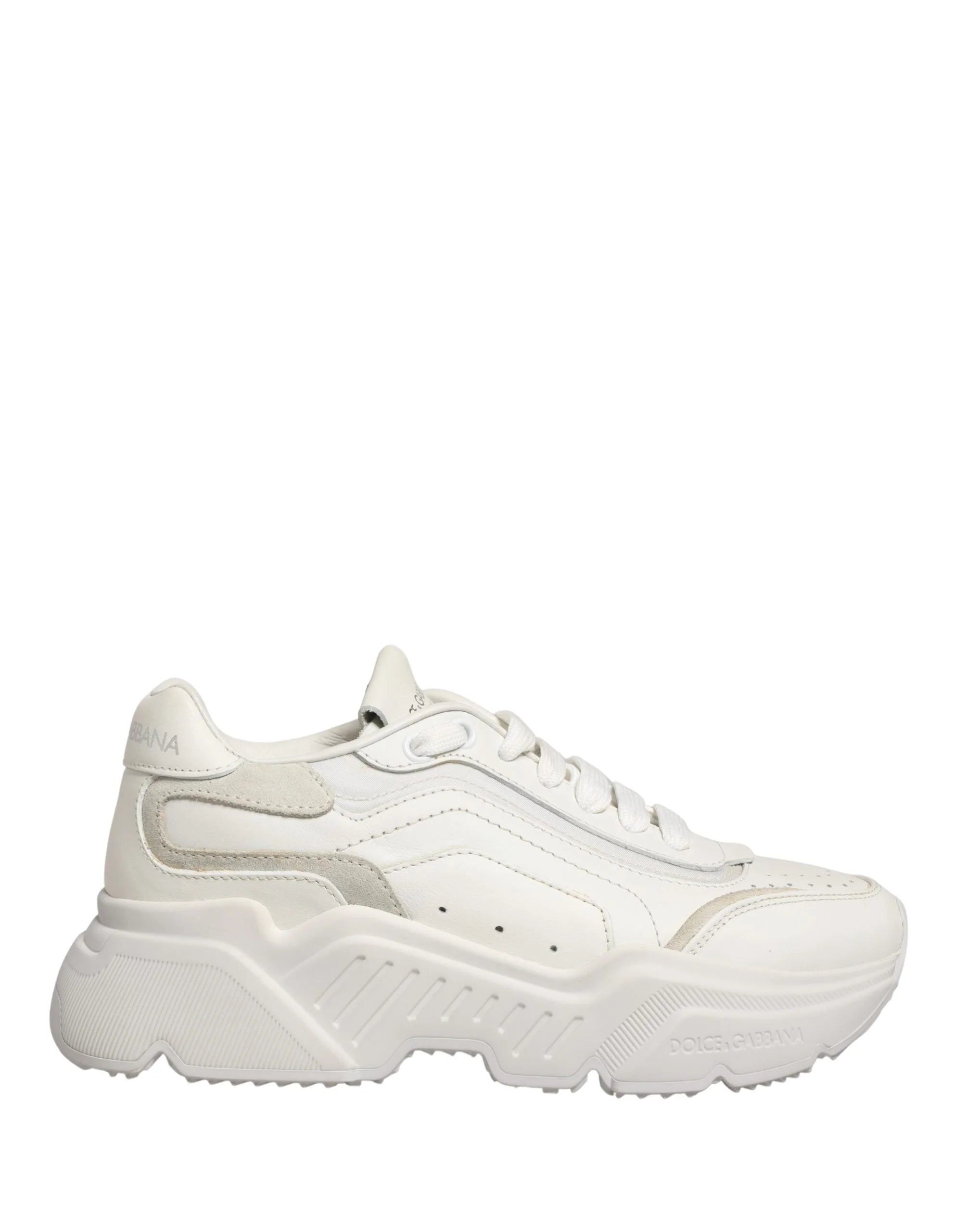 Dolce & Gabbana White Leather Daymaster Low Top Sneakers Shoes - EU35 / US4.5