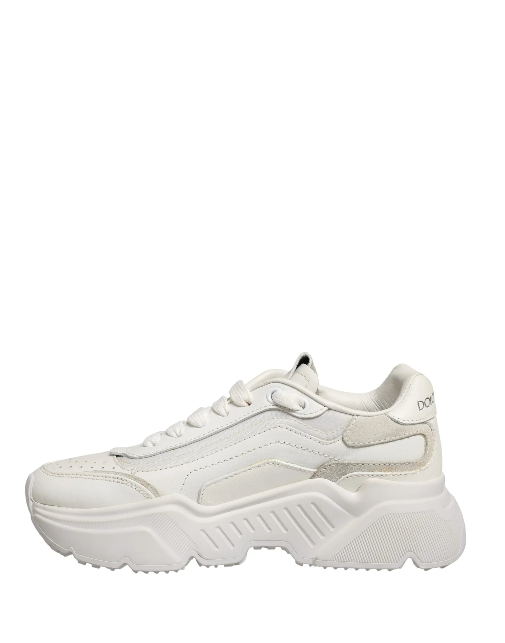 Dolce & Gabbana White Leather Daymaster Low Top Sneakers Shoes - EU35 / US4.5