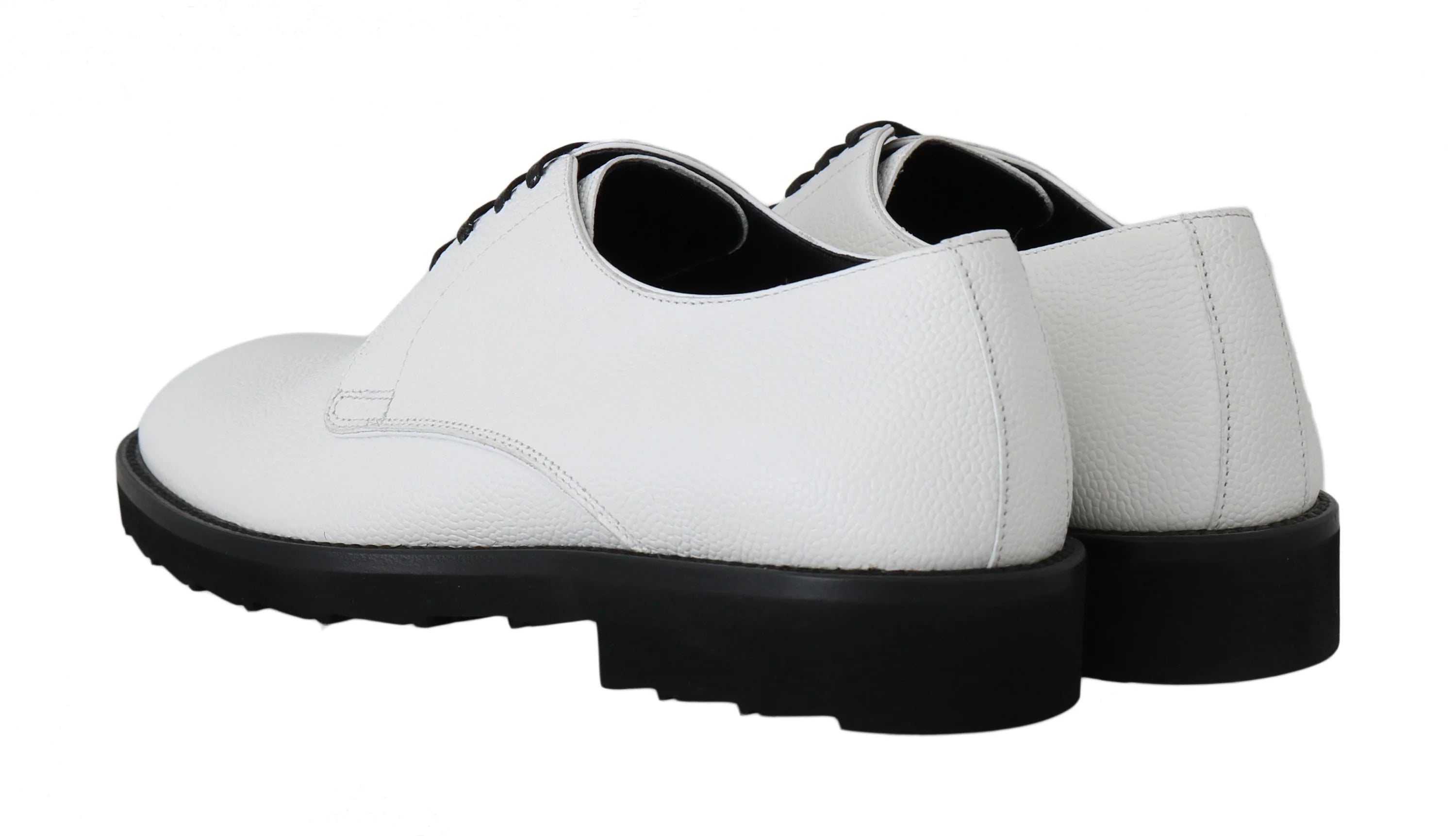 Dolce & Gabbana White Leather Derby Dress Formal Shoes - EU39/US6 - Shoes