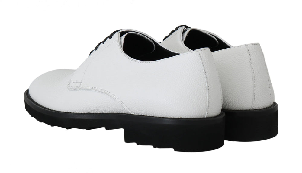 Dolce & Gabbana White Leather Derby Dress Formal Shoes - EU39/US6 - Shoes