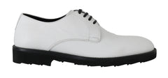 Dolce & Gabbana White Leather Derby Dress Formal Shoes - EU39/US6 - Shoes