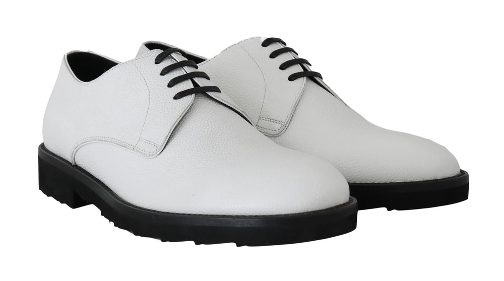 Dolce & Gabbana White Leather Derby Dress Formal Shoes - EU39/US6 - Shoes