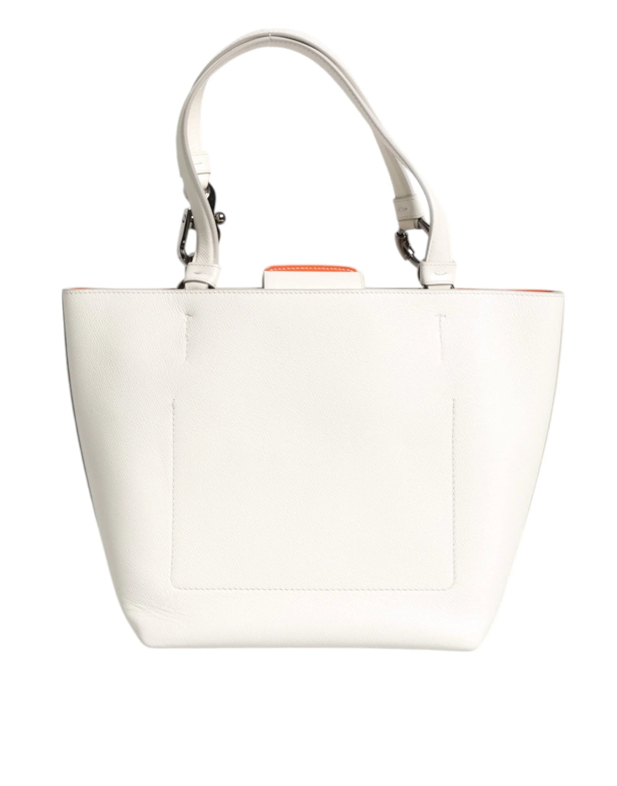 Dolce & Gabbana White Leather #DG BEATRICE Top Handle Tote Bag - Shopper Bags