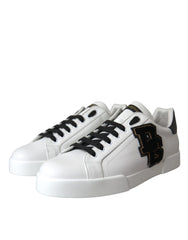 Dolce & Gabbana White Leather DG Logo Casual Low Top Sneakers Shoes - EU39.5/US6.5