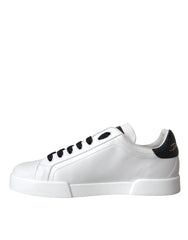 Dolce & Gabbana White Leather DG Logo Casual Low Top Sneakers Shoes - EU39.5/US6.5