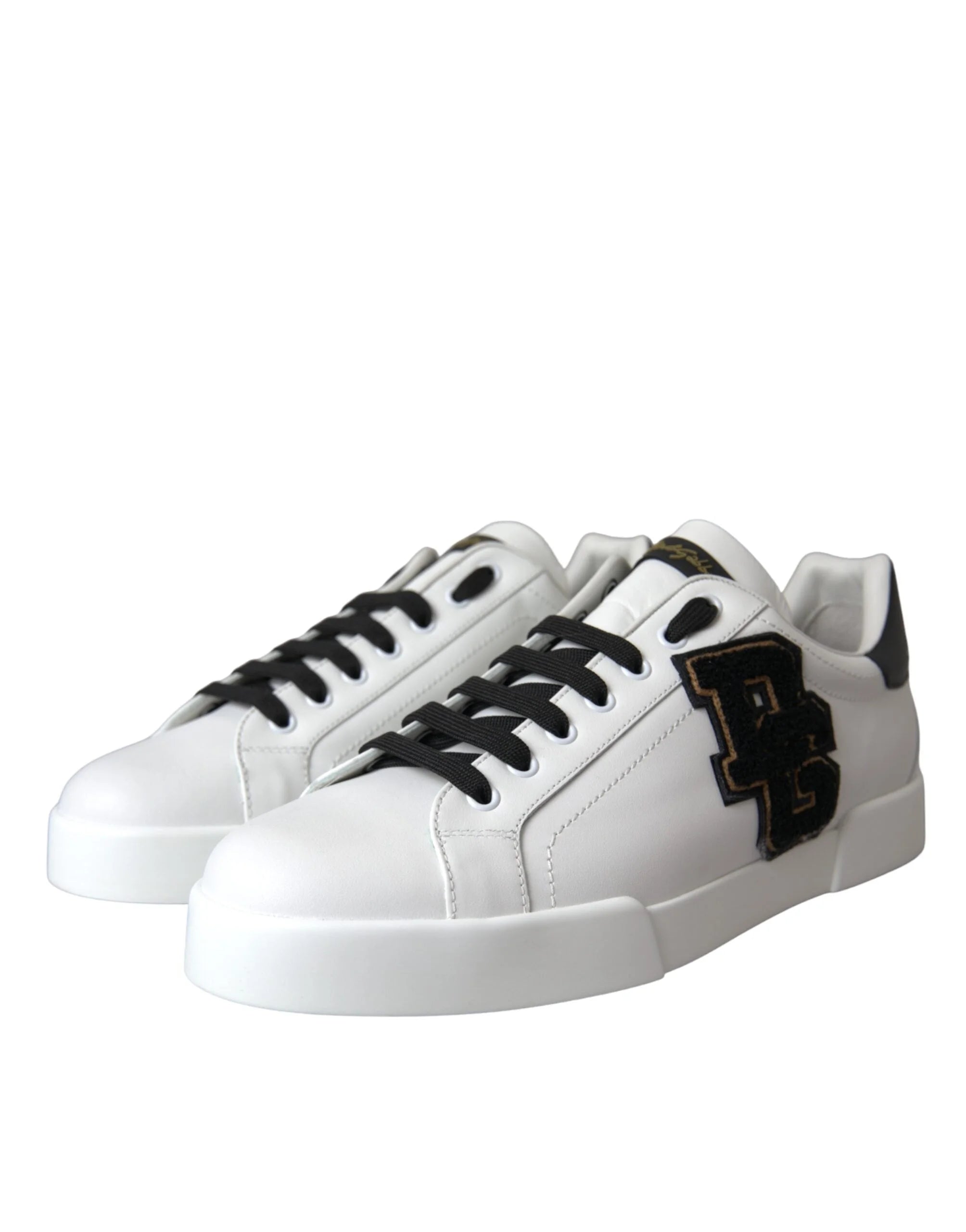 Dolce & Gabbana White Leather DG Logo Casual Low Top Sneakers Shoes - Sneakers