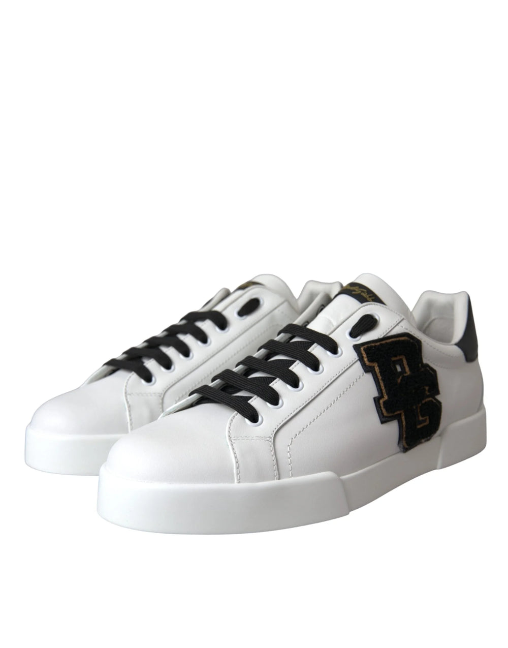 Dolce & Gabbana White Leather DG Logo Casual Low Top Sneakers Shoes - Sneakers