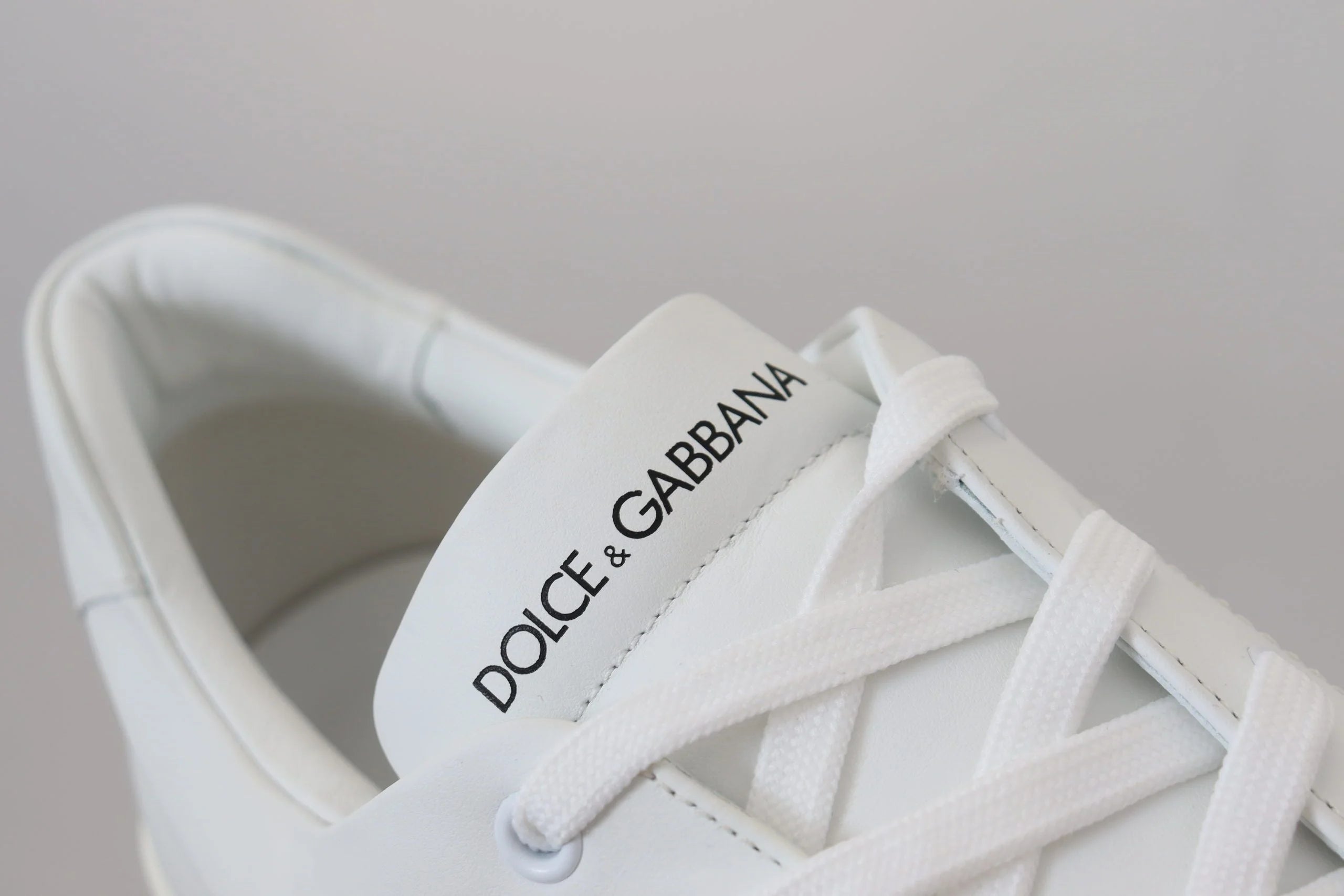 Dolce & Gabbana White Leather DG Logo Casual Sneakers Shoes - EU39.5/US6.5 - Sneakers