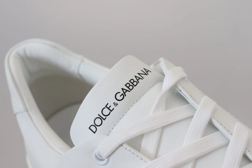 Dolce & Gabbana White Leather DG Logo Casual Sneakers Shoes - EU39.5/US6.5 - Sneakers