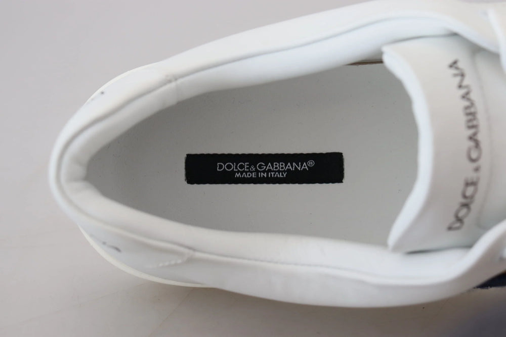 Dolce & Gabbana White Leather DG Logo Casual Sneakers Shoes - EU39.5/US6.5 - Sneakers