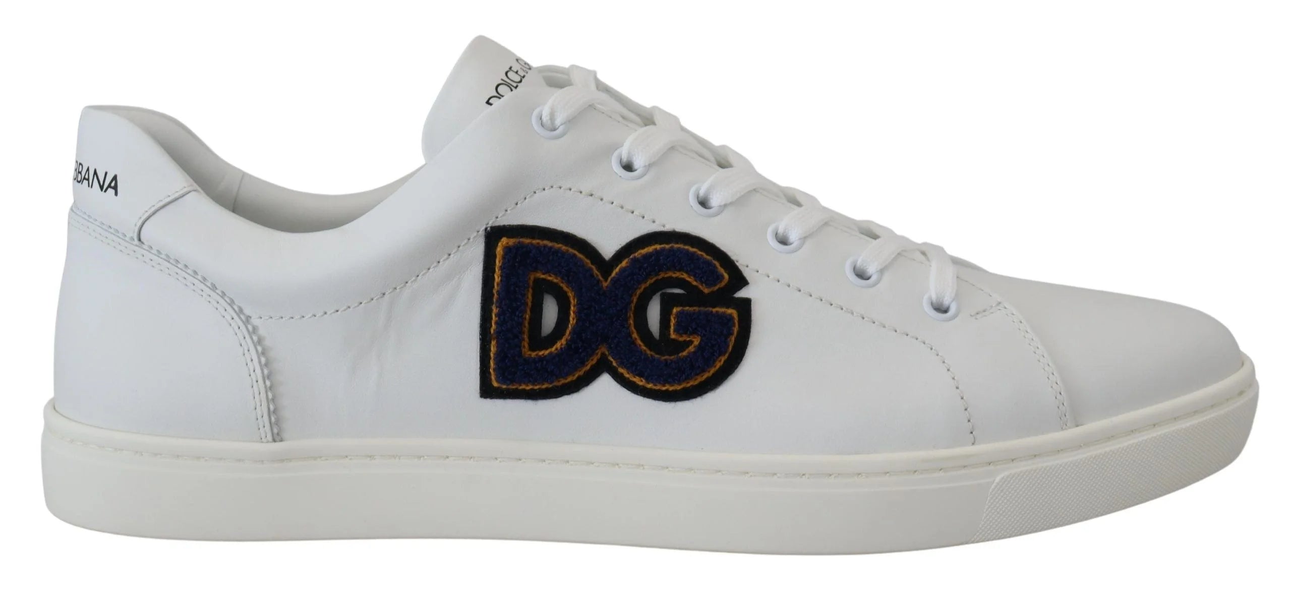 Dolce & Gabbana White Leather DG Logo Casual Sneakers Shoes - EU39.5/US6.5 - Sneakers