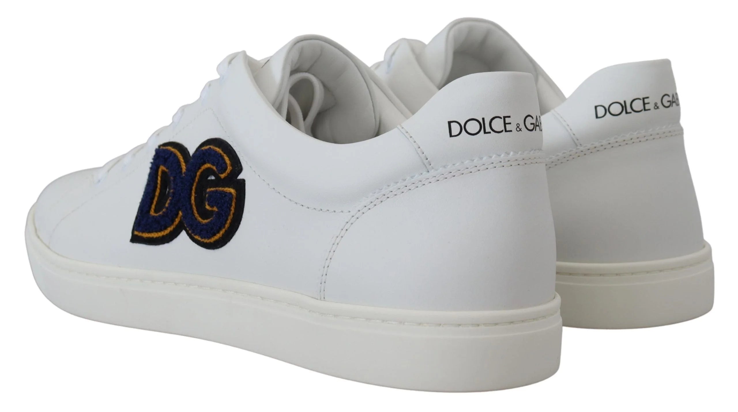 Dolce & Gabbana White Leather DG Logo Casual Sneakers Shoes - EU39.5/US6.5 - Sneakers