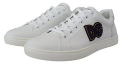 Dolce & Gabbana White Leather DG Logo Casual Sneakers Shoes - EU39.5/US6.5 - Sneakers