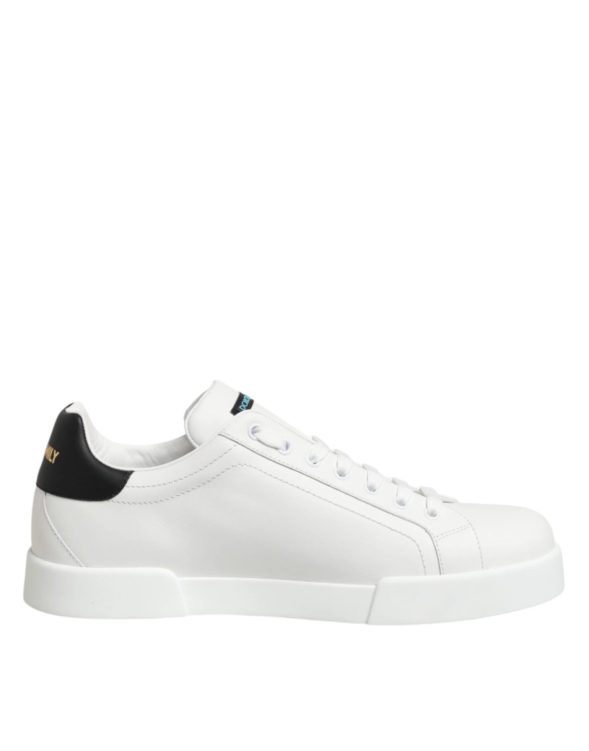 Dolce & Gabbana White Leather #DGFAMILY Men Sneakers Shoes - EU43.5/US10.5
