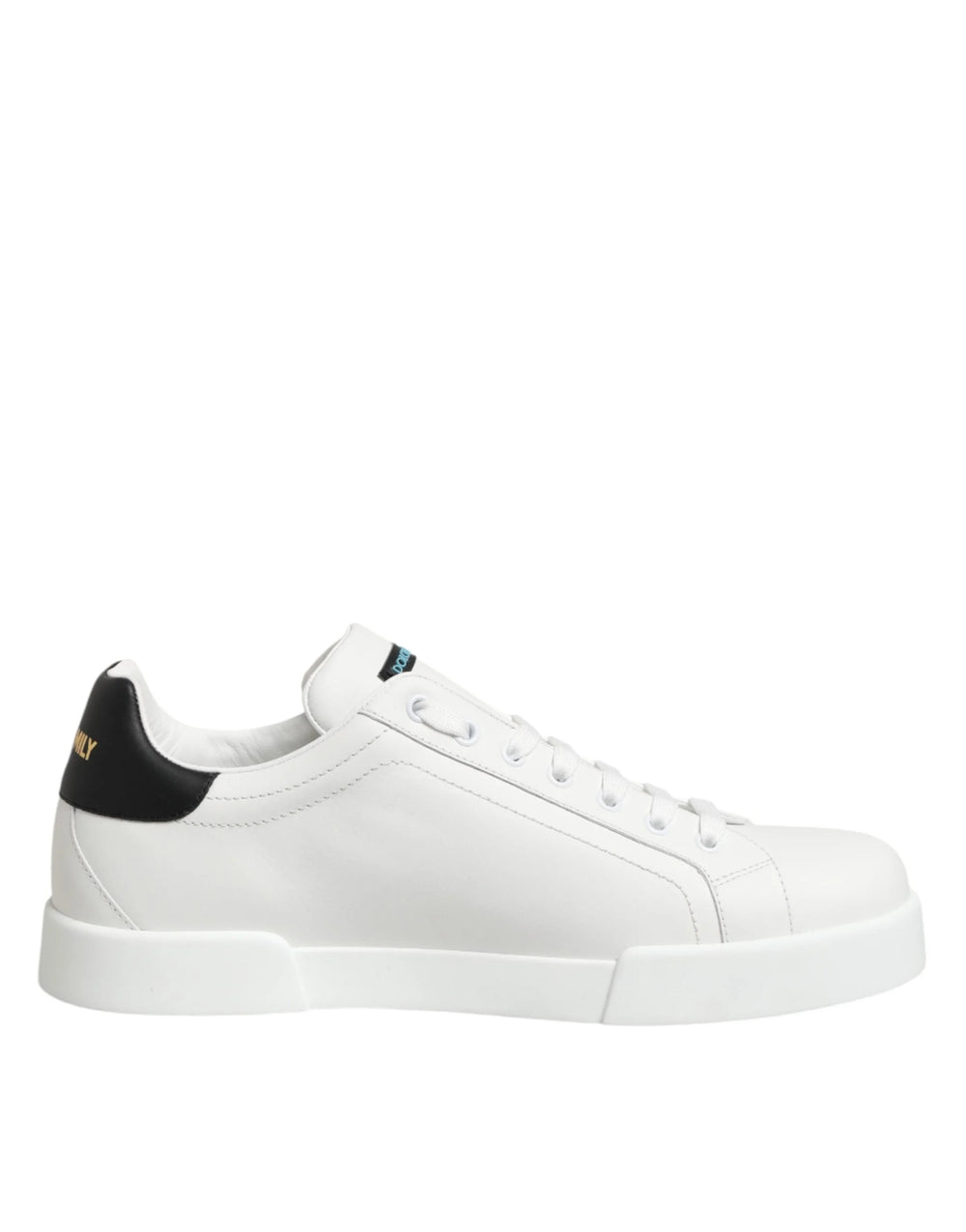 Dolce & Gabbana White Leather #DGFAMILY Men Sneakers Shoes - EU43.5/US10.5