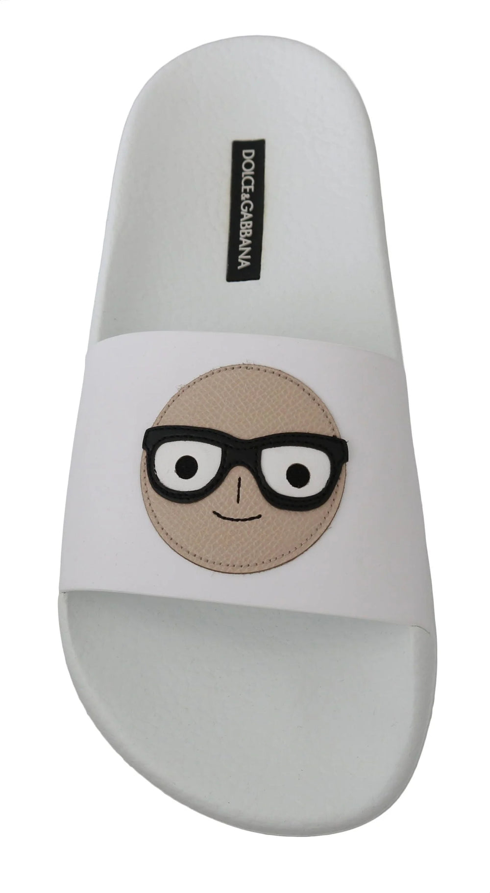 Dolce & Gabbana White Leather #dgfamily Slides Shoes Sandals - EU35/US4.5 - Sandals