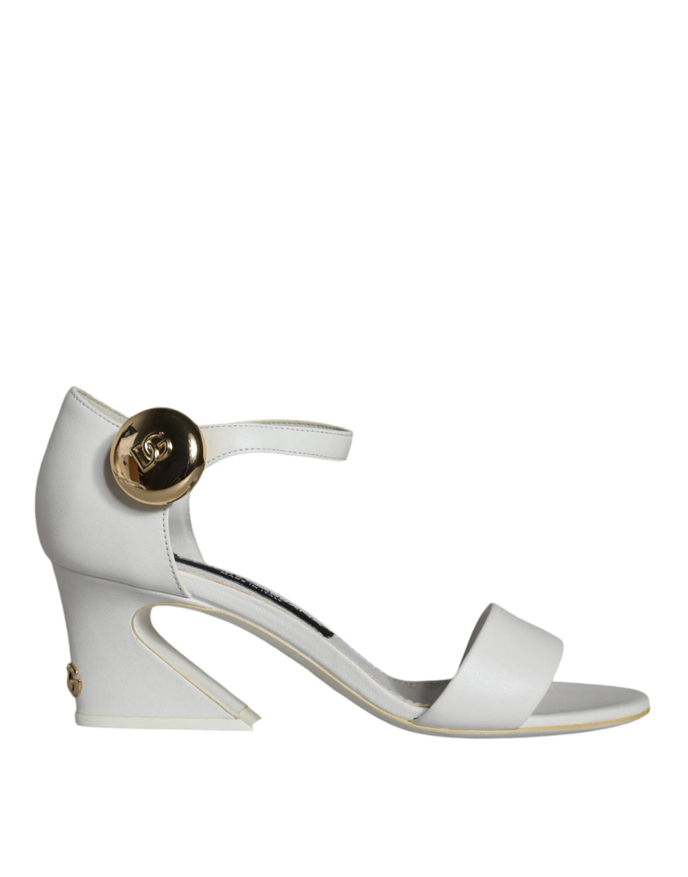 Dolce & Gabbana White Leather Heels Keira Sandals Shoes - EU36/US6 - Sandals