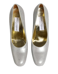 Dolce & Gabbna Hvite Skinnhæler Damepumper – EU39/US8.5