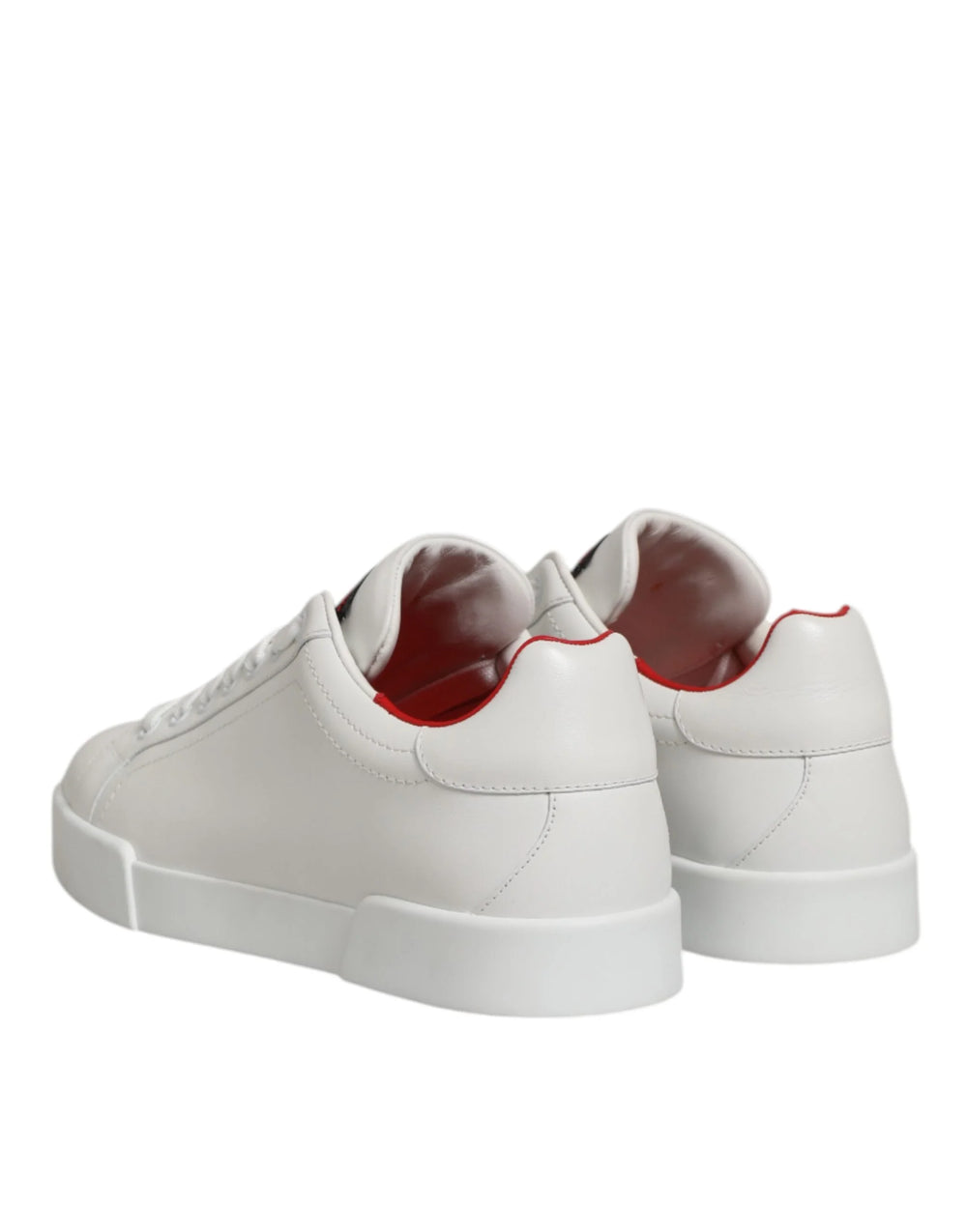 Dolce & Gabbana White Leather Lace Up Low Top Sneakers Shoes - EU39/US6 - Sneakers