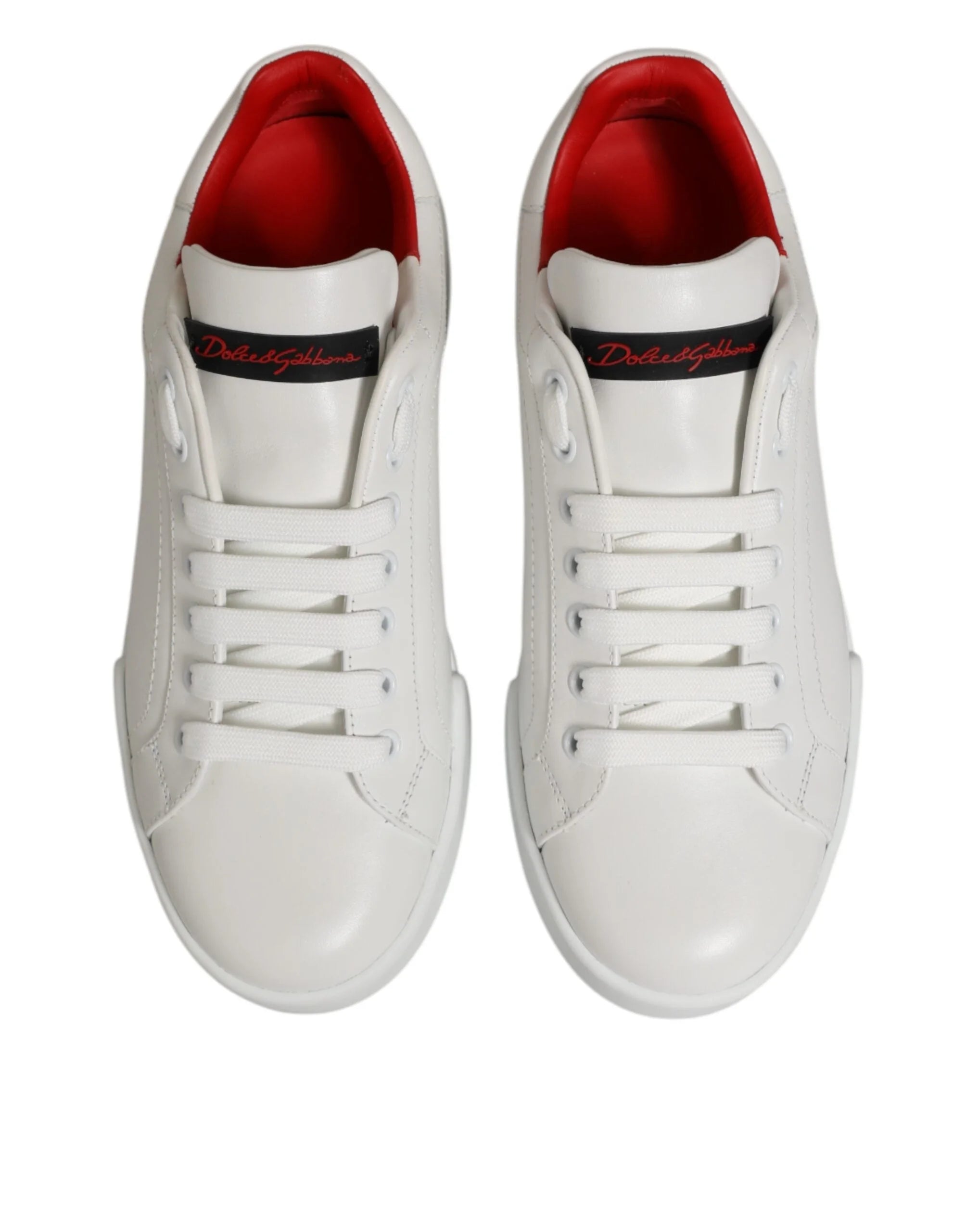 Dolce & Gabbana White Leather Lace Up Low Top Sneakers Shoes - EU39/US6 - Sneakers