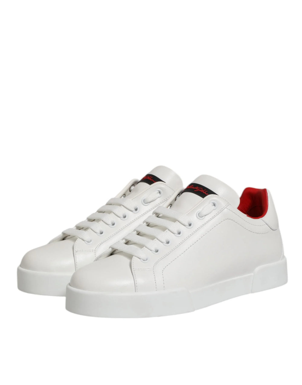 Dolce & Gabbana White Leather Lace Up Low Top Sneakers Shoes - EU39/US6 - Sneakers