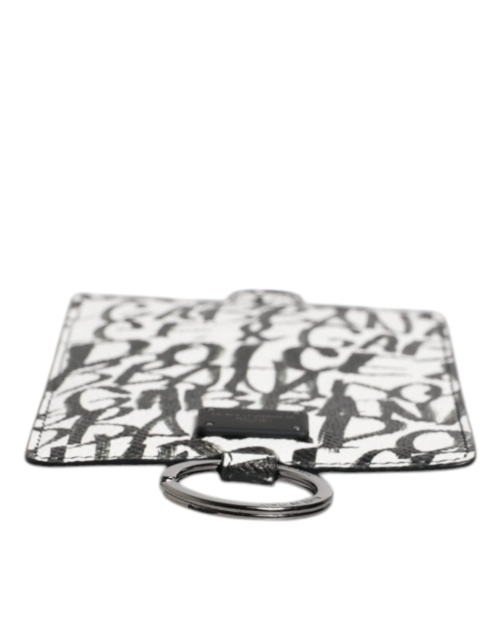 Dolce & Gabbana White Leather Lanyard Logo Print Card Holder Wallet - Card Cases