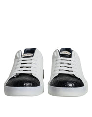 Dolce & Gabbana White Leather Logo Portofino Sneaker Shoes - Sneakers