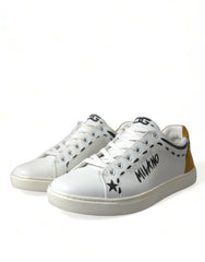 Dolce & Gabbana White Leather LOVE Milano Men Sneakers Shoes - EU39.5/US6.5 - Sneakers