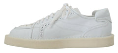 Dolce & Gabbana White Leather Low Top Oxford Sneakers Casual Shoes - EU40/US7 - Sneakers