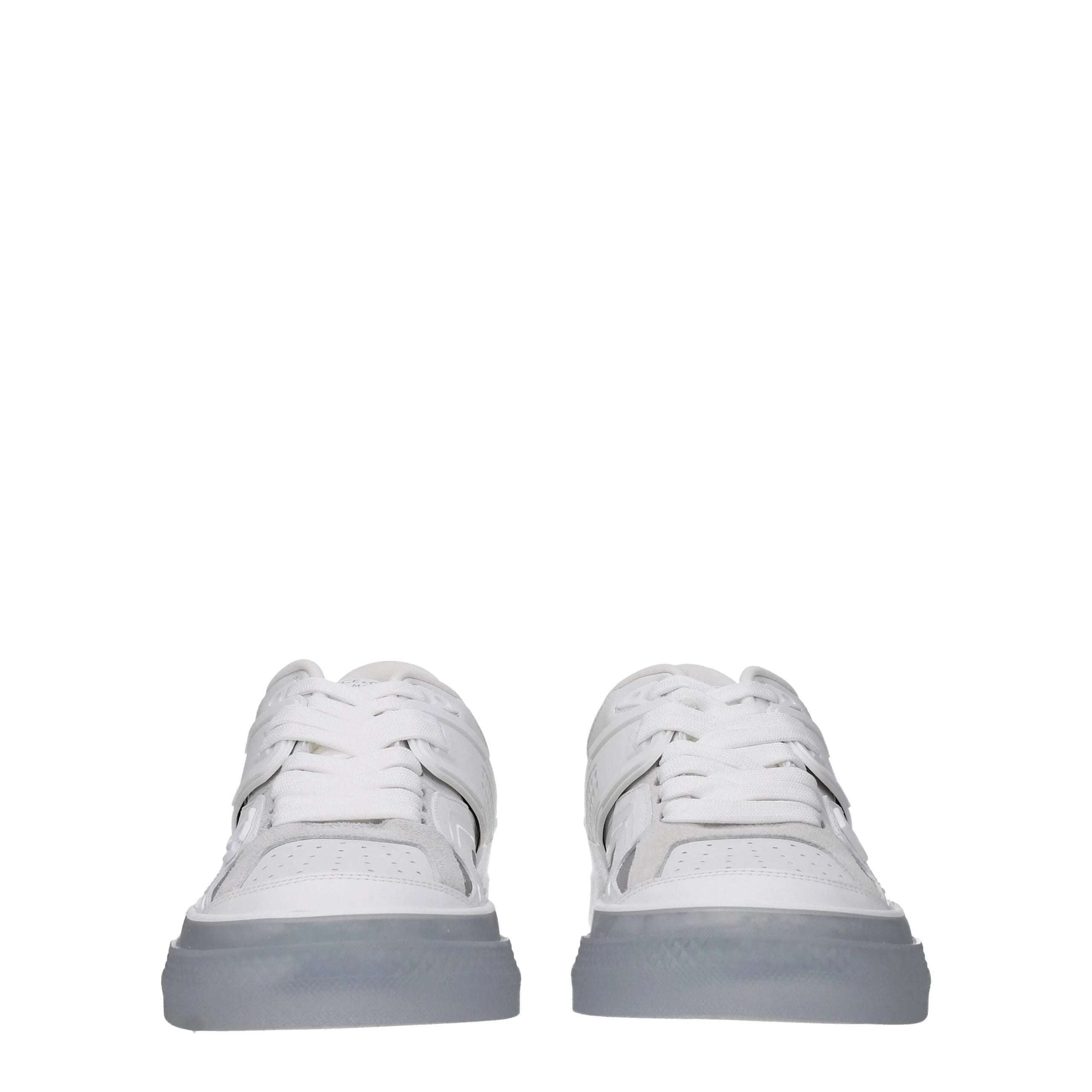 Dolce & Gabbana White Leather Low Top Sneakers