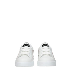 Dolce & Gabbana White Leather Low Tops