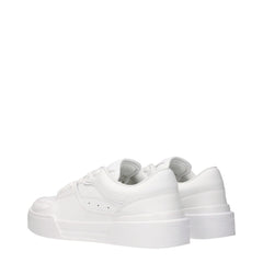 Dolce & Gabbana White Leather Low Tops