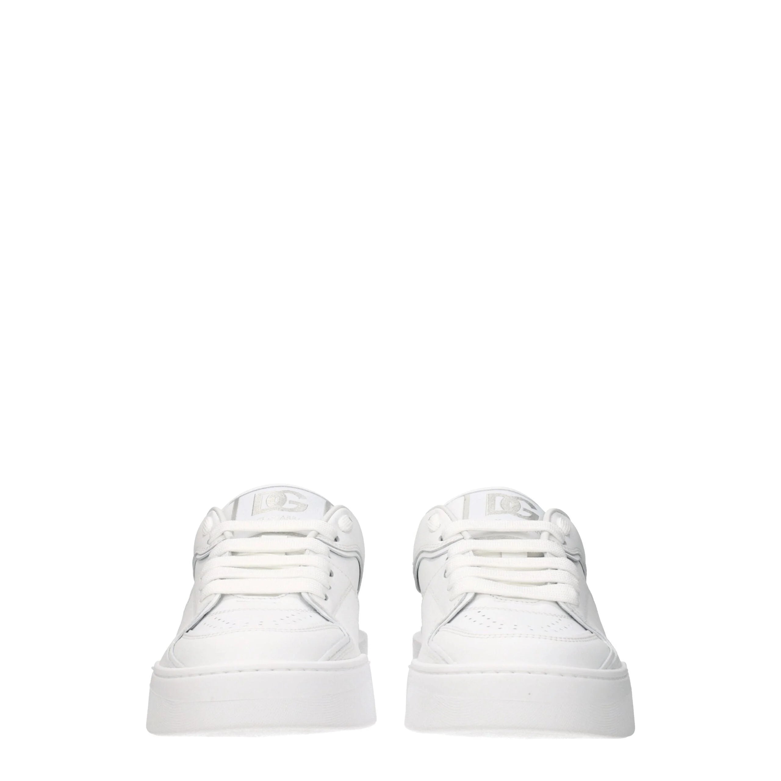 Dolce & Gabbana White Leather Low Tops - EU35/US5