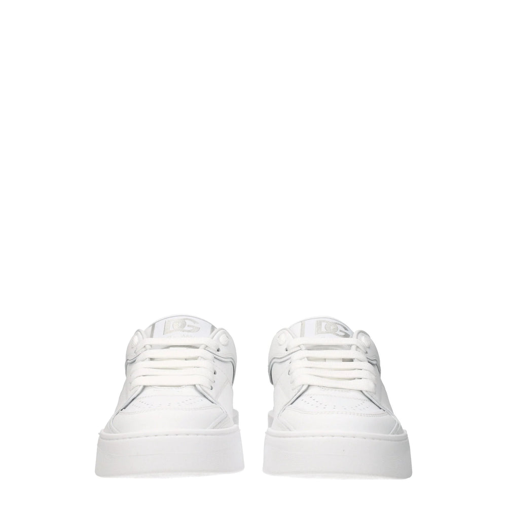 Dolce & Gabbana White Leather Low Tops - EU35/US5