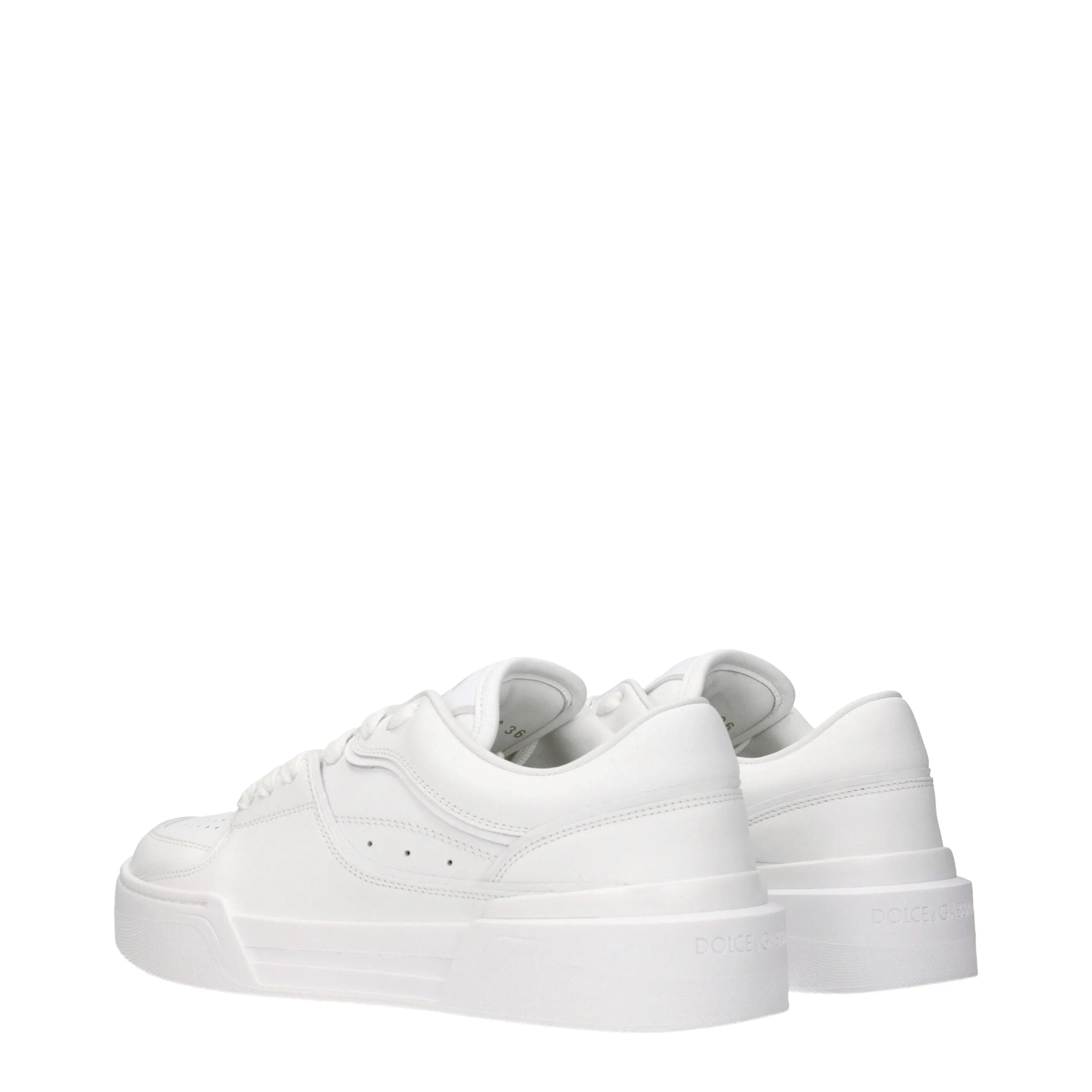 Dolce & Gabbana White Leather Low Tops - EU35/US5