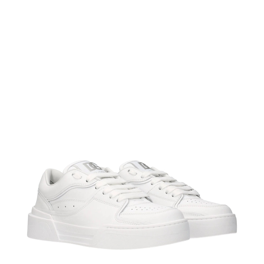Dolce & Gabbana White Leather Low Tops - EU35/US5