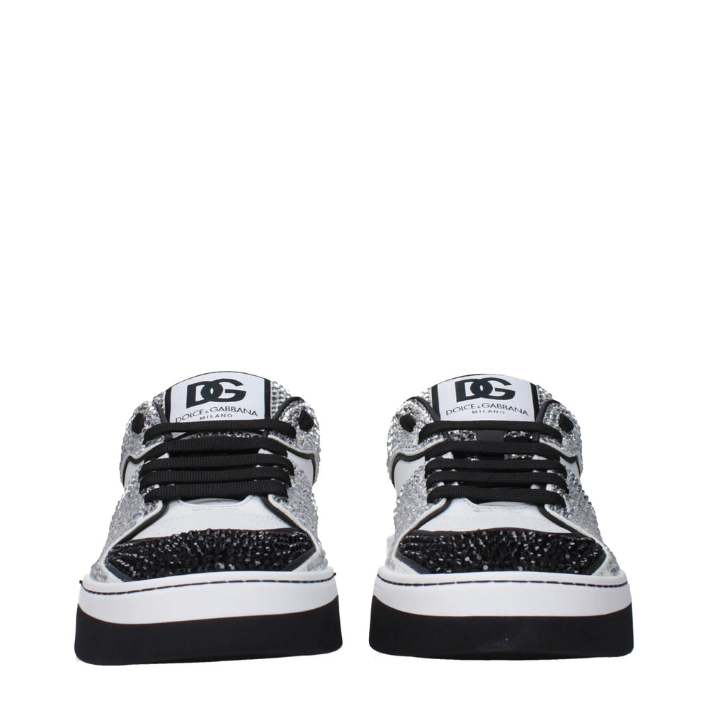 Dolce & Gabbana White Leather Low Tops - EU38/US8