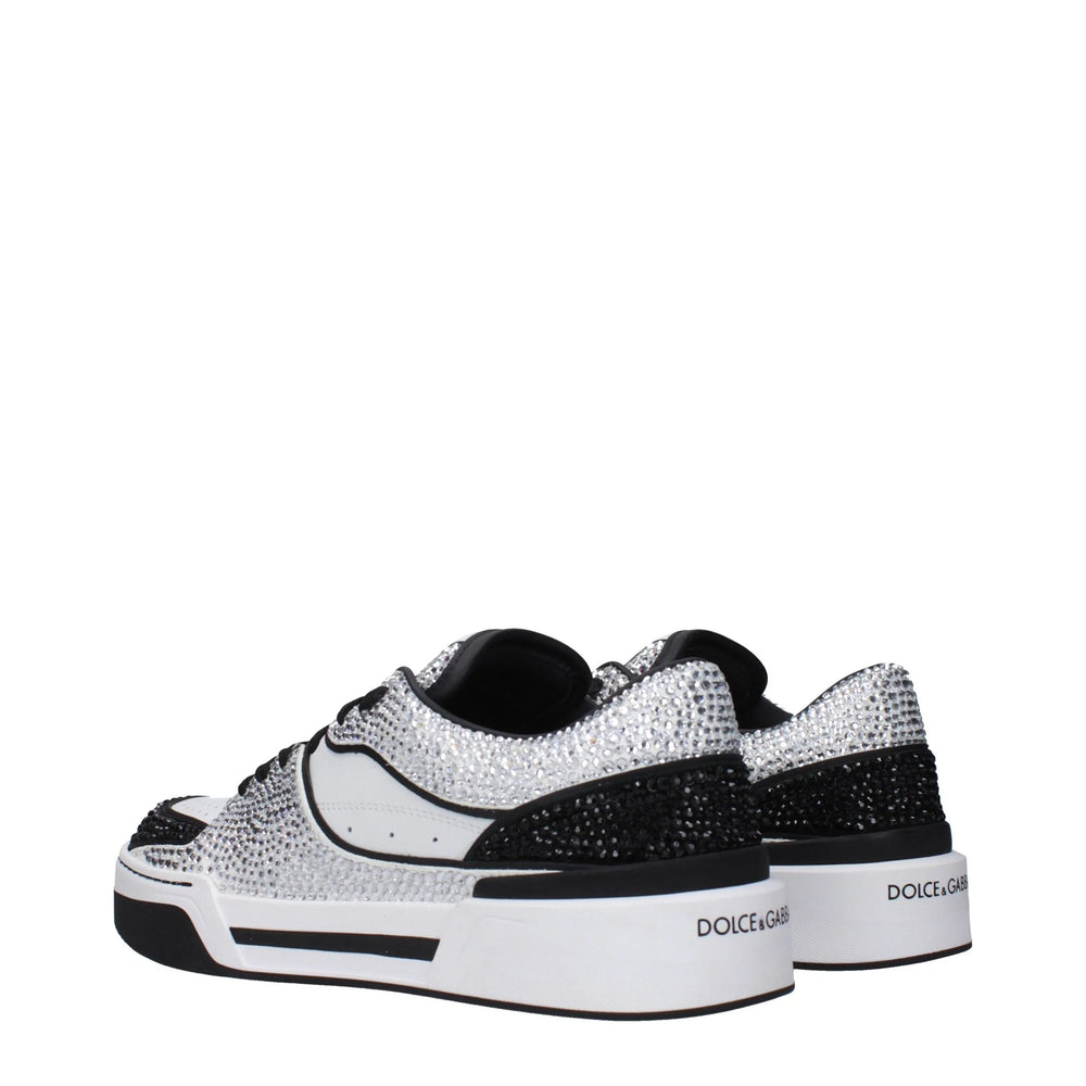 Dolce & Gabbana White Leather Low Tops - EU38/US8